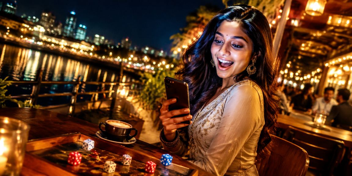 Indian player enjoying dice game with promotional bonus